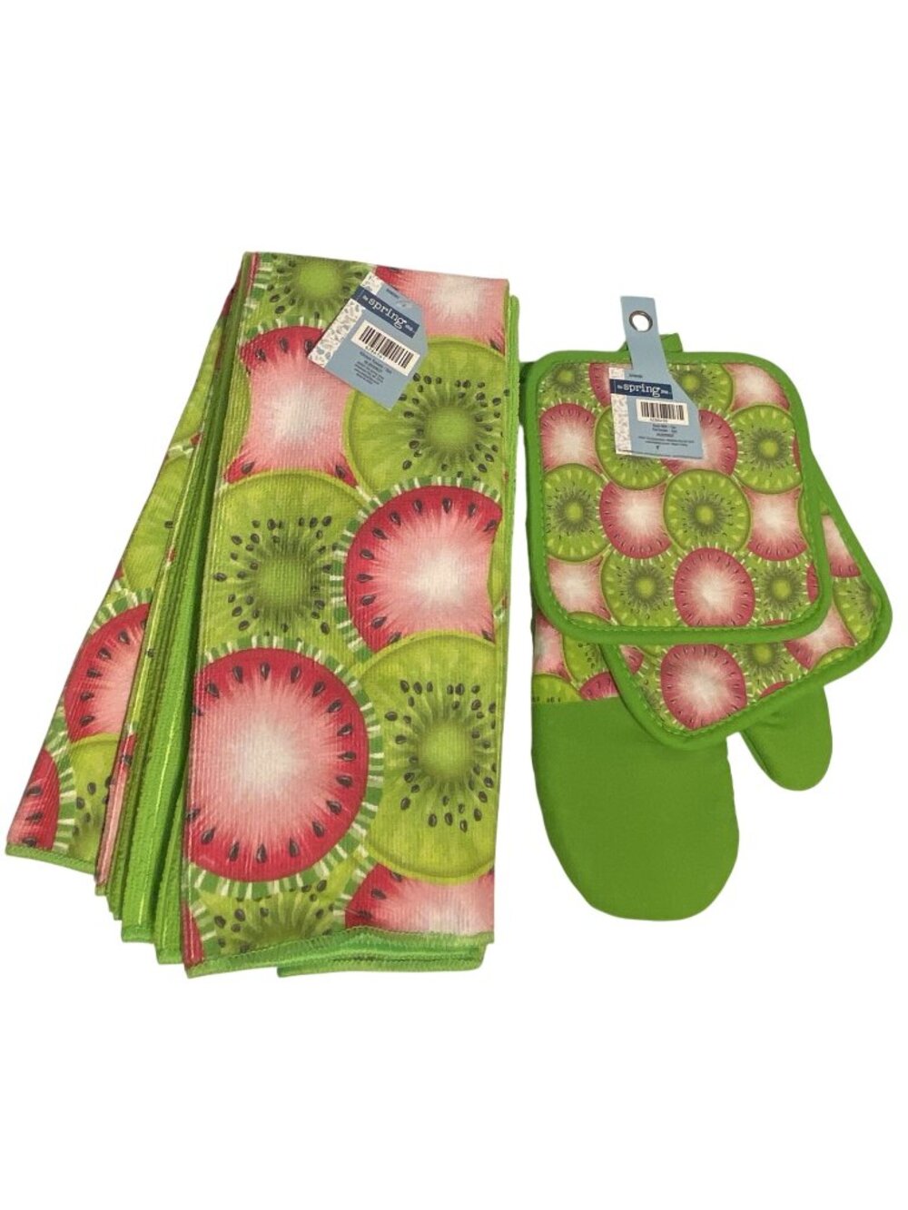 LOT of 8 Kitchen Set Towels Pot Holders Oven Mitt Citrus Kiwi Watermelon Fruit